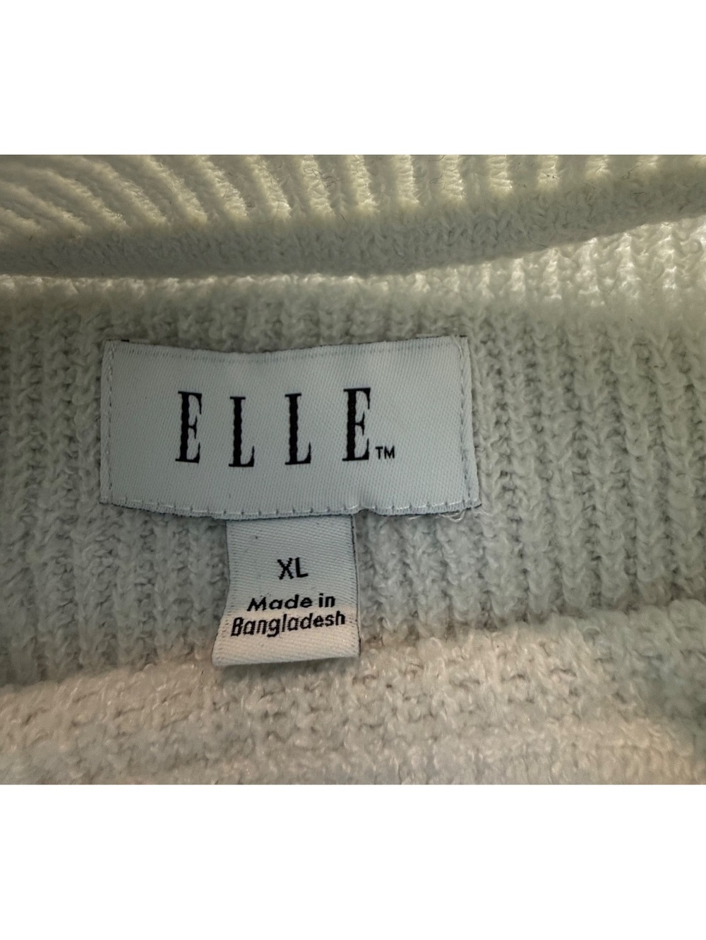 ELLE XL Colorblock Knit Sweater in Blue and White - Picture 2 of 2